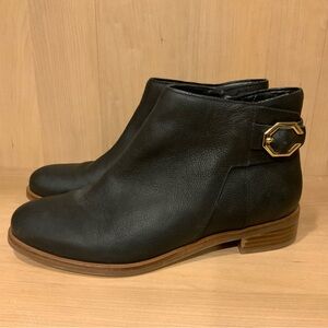Cole Haan Lilah Black Leather Buckle Ankle Boots Size 6